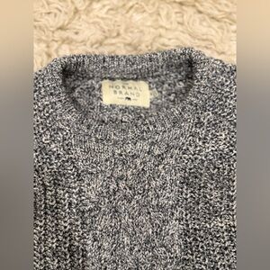 The Normal Brand Men's Black and White 100% Cotton Crewneck Sweater